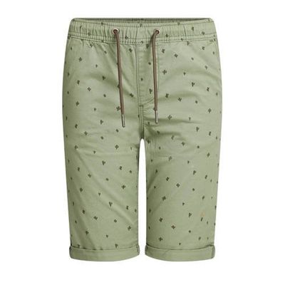 WE Fashion slim fit bermuda met all over print groen