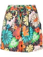 Amir Slama short ceinturé à fleurs - Multicolore