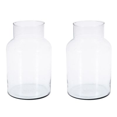 2x Glazen vaas/vazen 5 liter van 14 x 26 cm