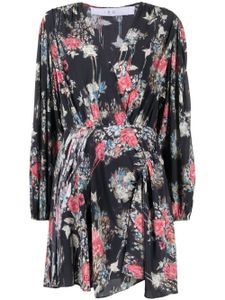 IRO robe courte cintrée à fleurs - Noir