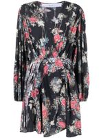 IRO robe courte cintrée à fleurs - Noir