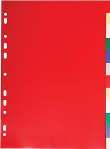 Exacompta tabbladen voor ft A4, uit PP 12/100e, 12 tabs, geassorteerde kleuren