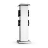 RVS Tuinstopcontact 4-voudig - Stopcontact zuil voor Tuin & buiten - Roestvrij staal - Zilver