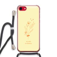 No rain no flowers: iPhone SE 2020 Transparant Hoesje met koord