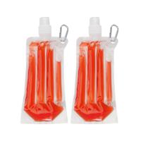 Drinkfles/bidon - 2x - rood - navulbaar - met koelvloeistof - 400 ml - festival/outdoor