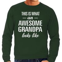 Awesome grandpa / opa cadeau sweater groen heren - thumbnail