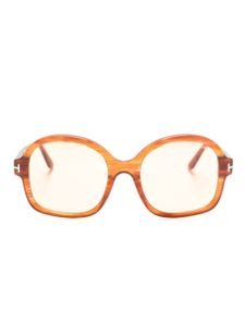 TOM FORD Eyewear lunettes de soleil oversize Hanley à monture carrée - Marron