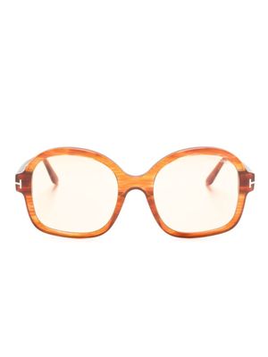 TOM FORD Eyewear lunettes de soleil oversize Hanley à monture carrée - Marron
