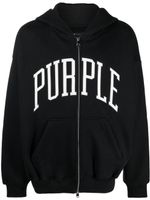 Purple Brand hoodie en coton à logo imprimé - Noir