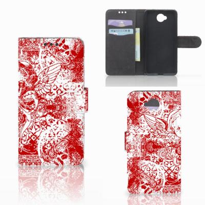 Telefoonhoesje met Naam Microsoft Lumia 650 Angel Skull Rood