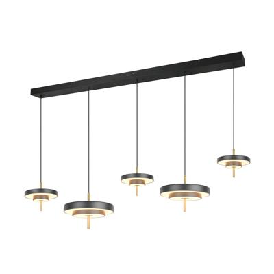 Trio 5-lichts hanglampKeaton zwart met goud - 340210580
