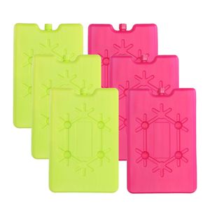 Voordeelset van 6x koelelementen groen/roze 200 ML en 11 x 16 cm