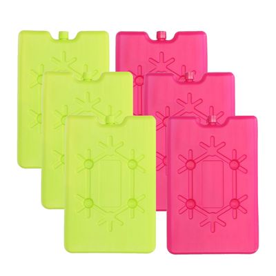 Voordeelset van 6x koelelementen groen/roze 200 ML en 11 x 16 cm
