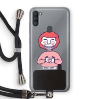 Hartje: Samsung Galaxy A11 Transparant Hoesje met koord Hartje: Samsung Galaxy A11 Transparant Hoesje met koord