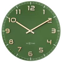 NeXtime NE-3314GC Wandklok Dia 40cm Groen Glas/Aluminium Classy Medium NeXtime NE-3314GC Wandklok Dia 40cm Groen Glas/Aluminium Classy Medium