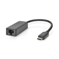 Nedis USB-netwerkadapter | USB 3.2 Gen 1 | 2.5 Gbps | USB-C Male | RJ45 Female | 0.20 m | Rond | Vernikkeld | Vertind-Koper | Zwart | Doos -