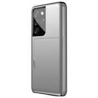 iPhone 11 Pro Max hoesje - Backcover - Hardcase - Pasjeshouder - Portemonnee - Shockproof - TPU - Zilver