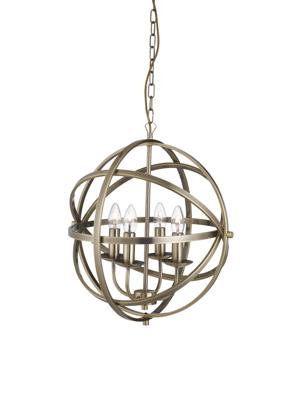Hanglamp Orbit 4Lt Pendant Antique Brass Metal
