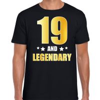19 and legendary verjaardag cadeau t-shirt goud 19 jaar zwart voor heren