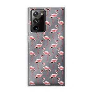 Flamingoprint groen: Samsung Galaxy Note 20 Ultra / Note 20 Ultra 5G Transparant Hoesje