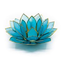 Lotus Sfeerlicht Blauw Goudrand - Deluxe - thumbnail