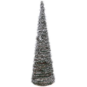 Kerstverlichting figuren Led kegel kerstboom lamp 60 cm groen op batterijen met timer