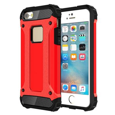 Harde Armor TPU + PC combinatie Case voor iPhone SE & 5 & 5s(Red)