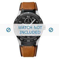 Horlogeband Smartwatch Tag Heuer FT6070 Leder Cognac 22mm - thumbnail