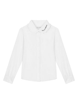 Dolce & Gabbana Kids chemise à logo brodé - Blanc