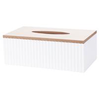 Tissuedoos/tissuebox Athena - wit - rechthoekig - mdf hout - 23 x 12 x 9 cm   -