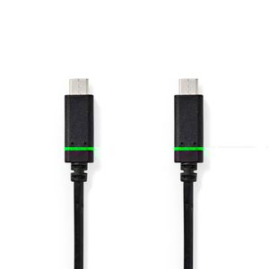 Nedis CCGB64700BK20 Usb-kabel Usb 3.2 Gen 1 Usb-c™ Male Usb-c™ Male 4k@60hz 5 Gbps Vernikkeld 2.00 M Rond Pvc Zwart Doos