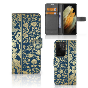 Samsung Galaxy S21 Ultra Hoesje Beige Flowers