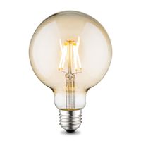 Edison Vintage E27 LED filament lichtbron Globe | G95 Deco | Retro LED lamp | 9.5/9.5/13.5cm | Amber | geschikt voor E27 fitting | Dimbaar | 4W 400lm 2700K | warm wit licht - thumbnail