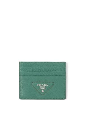 Prada porte-cartes à logo triangle - Vert