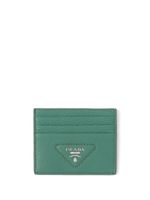 Prada porte-cartes à logo triangle - Vert
