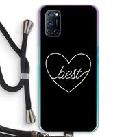 Best heart black: Oppo A72 Transparant Hoesje met koord