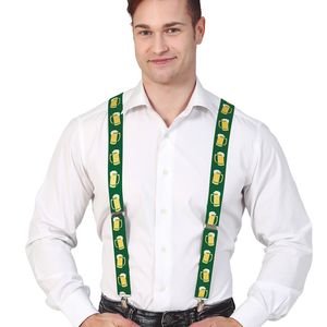 Verkleed bretels voor volwassenen - groen - Oktoberfest - verkleed accessoires - carnaval - bier