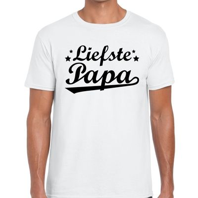 Liefste papa cadeau t-shirt wit heren Liefste papa cadeau t-shirt wit heren