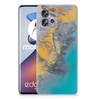 Motorola Edge 30 Fusion TPU Siliconen Hoesje Marble Blue Gold