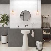 Waskom Voetstuk Ideavit Solidfloat-PE 30x30x75 cm Solid Surface Met Waskom Mat Wit Ideavit