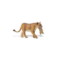 Plastic leeuwin met welpje 16 cm   - - thumbnail