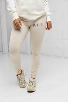 Couture Club Triple Script Logo Legging Dames Beige - Maat M - Kleur: Beige | Soccerfanshop
