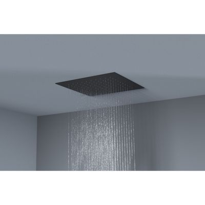 Hoofddouche Belleza Bagno ClipOn Inbouw Regendouche Vierkant 34x34 cm Mat Zwart Bellezza Bagno