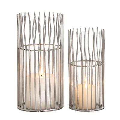 William - Windlicht Set 2-teilig - zwart of zilver - aluminium - 20x20x30 cm
