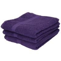 Towelcity Luxe badhanddoek - 3x - paars - 50 x 90 cm - 550 grams - Badkamer textiel - Katoen