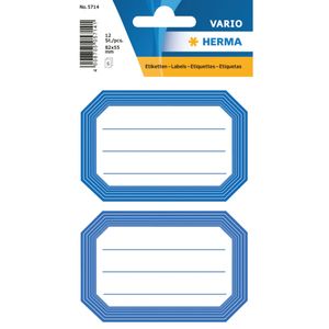 Keuken/voorraadkast etiketten/stickers - 12x - blauw/wit