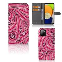 Samsung Galaxy A03 Hoesje Swirl Pink | Portemonnee hoesje Samsung Galaxy A03 Hoesje Swirl Pink | Portemonnee hoesje
