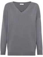 Brunello Cucinelli pull en cachemire à ornements métalliques - Gris