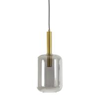 Light & Living Glazen hanglampLekar 1x E27 - messing en smoke glas - 2946084
