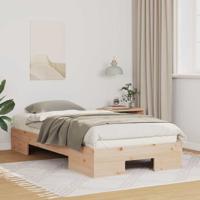 Bedframe met opslag Bruin 90 x 190 cm Massief grenenhout